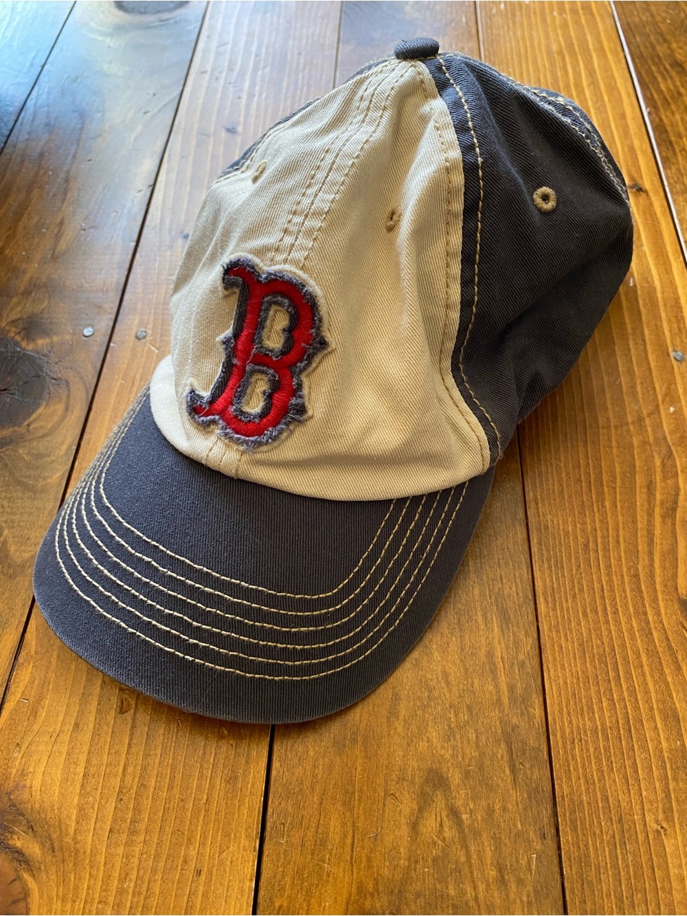 Boston Red Sox 47 Brand Two-Tone Navy and Red Baseball Cap with Red 'B' Patch